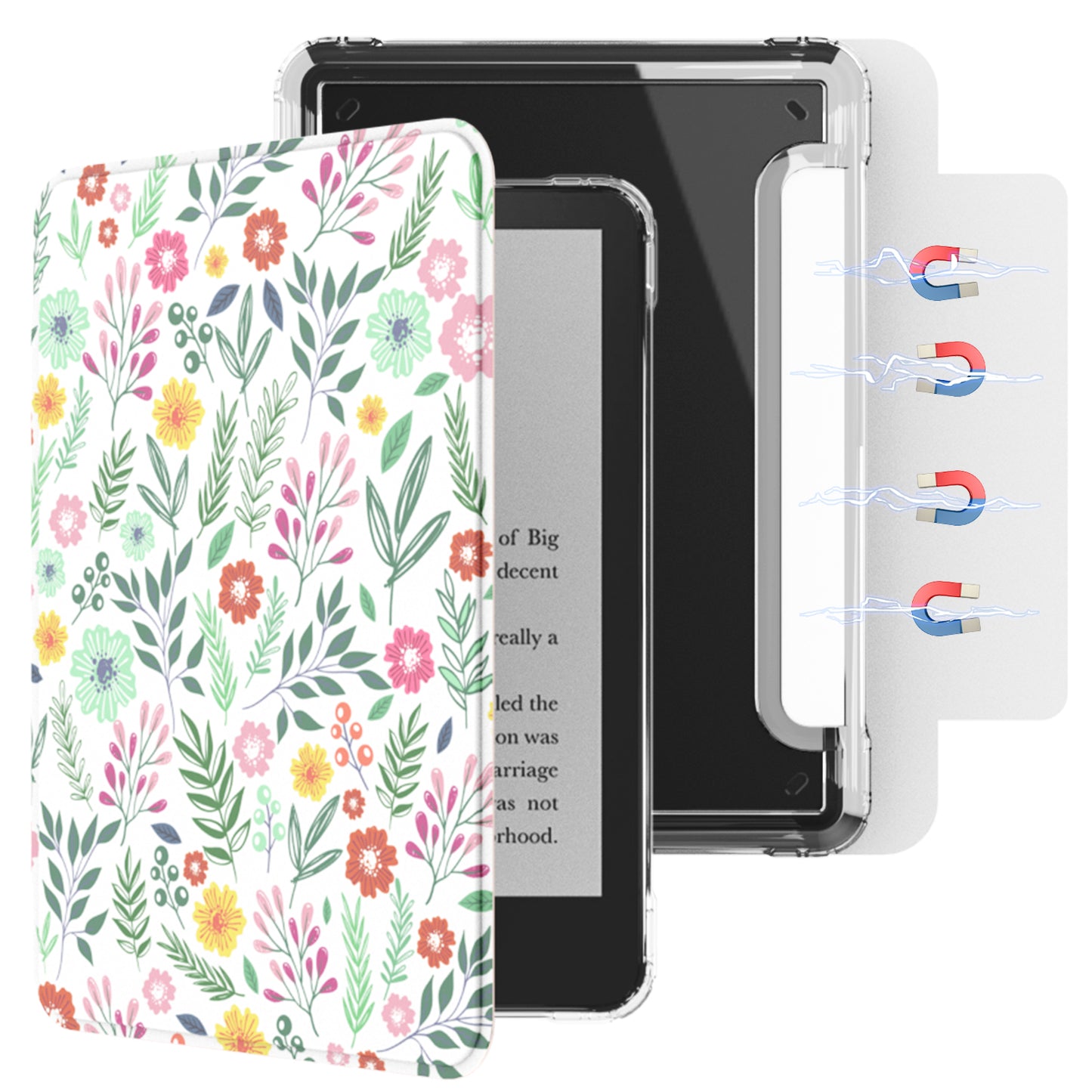 Detachable Magnetic Case for All-New 7" Kindle Paperwhite 12th Generation 2024 & Kindle Colorsoft 2024/2025,Ultra Clear Back Scratch-Proof Light & Shell Cover with Auto Wake/Sleep