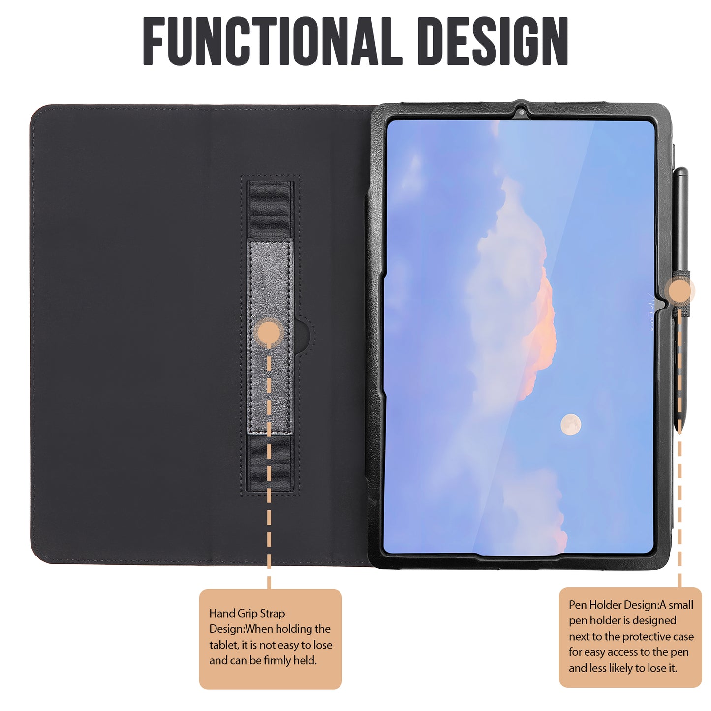 Case for Samsung Galaxy Tab S6 Lite 10.4 Inch 2022/2020 Model (SM-P610/P613/P615/P619) with S Pen Holder, Multi-Angle High quality pu leather Back Cover with wristband Auto Wake/Sleep