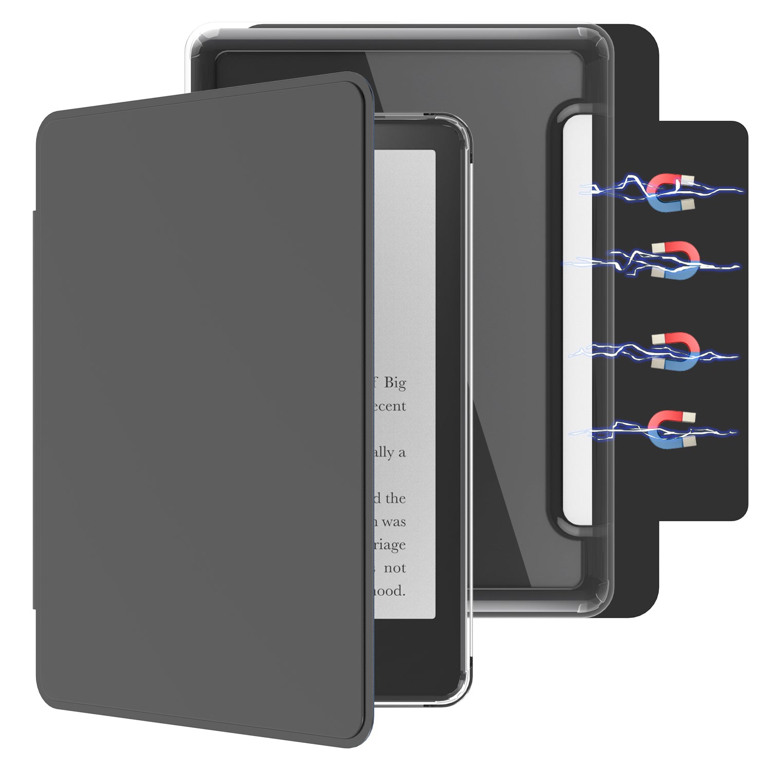 Detachable Magnetic Case for 6.8" Kindle Paperwhite 11th Gen/Kindle Paperwhite Signature Edition (2021 Released, Model NO. M2L3EK/M2L4EK),Ultra Clear Back Scratch-Proof Light & Shell Cover with Auto Wake/Sleep