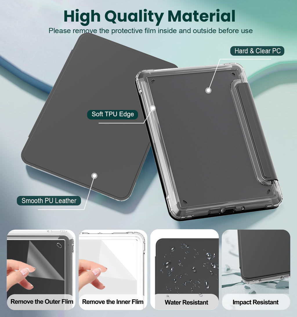 Detachable Magnetic Case for All-New 7" Kindle Paperwhite 12th Generation 2024 & Kindle Colorsoft 2024/2025,Ultra Clear Back Scratch-Proof Light & Shell Cover with Auto Wake/Sleep