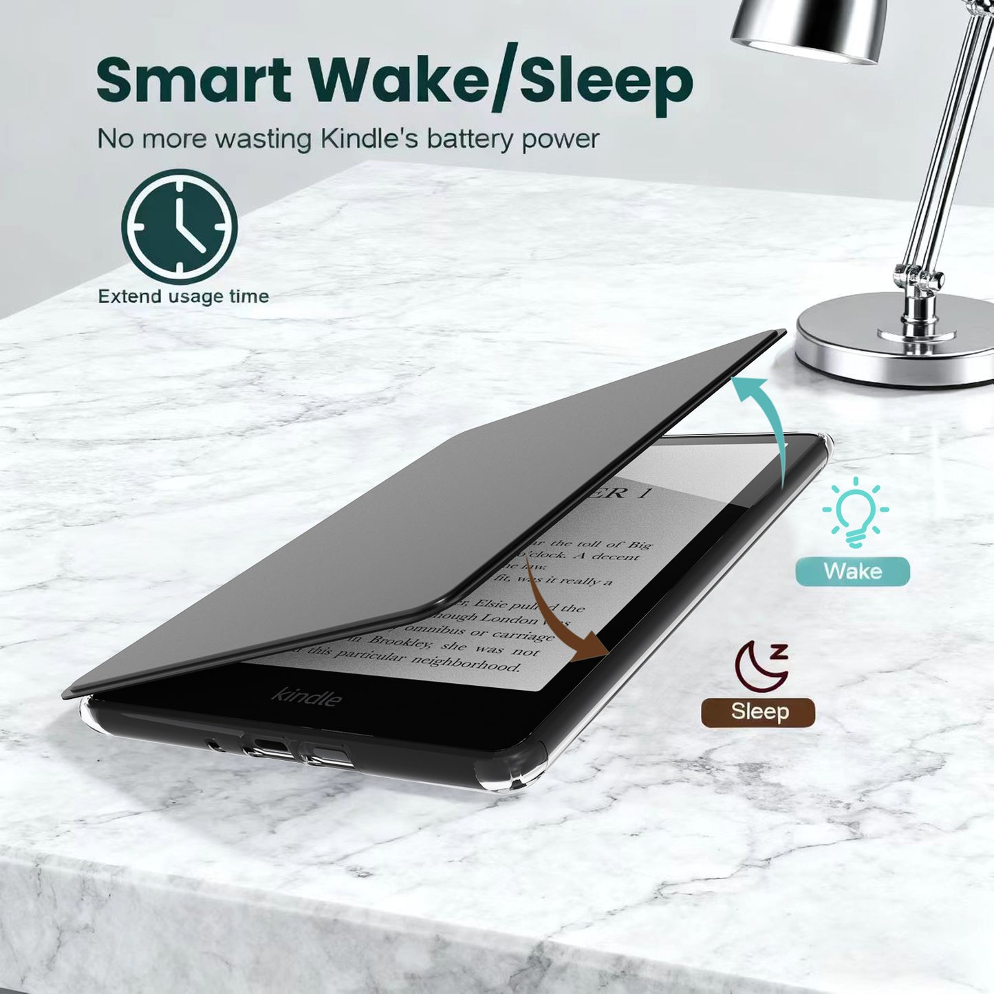 Detachable Magnetic Case for 6.8" Kindle Paperwhite 11th Gen/Kindle Paperwhite Signature Edition (2021 Released, Model NO. M2L3EK/M2L4EK),Ultra Clear Back Scratch-Proof Light & Shell Cover with Auto Wake/Sleep