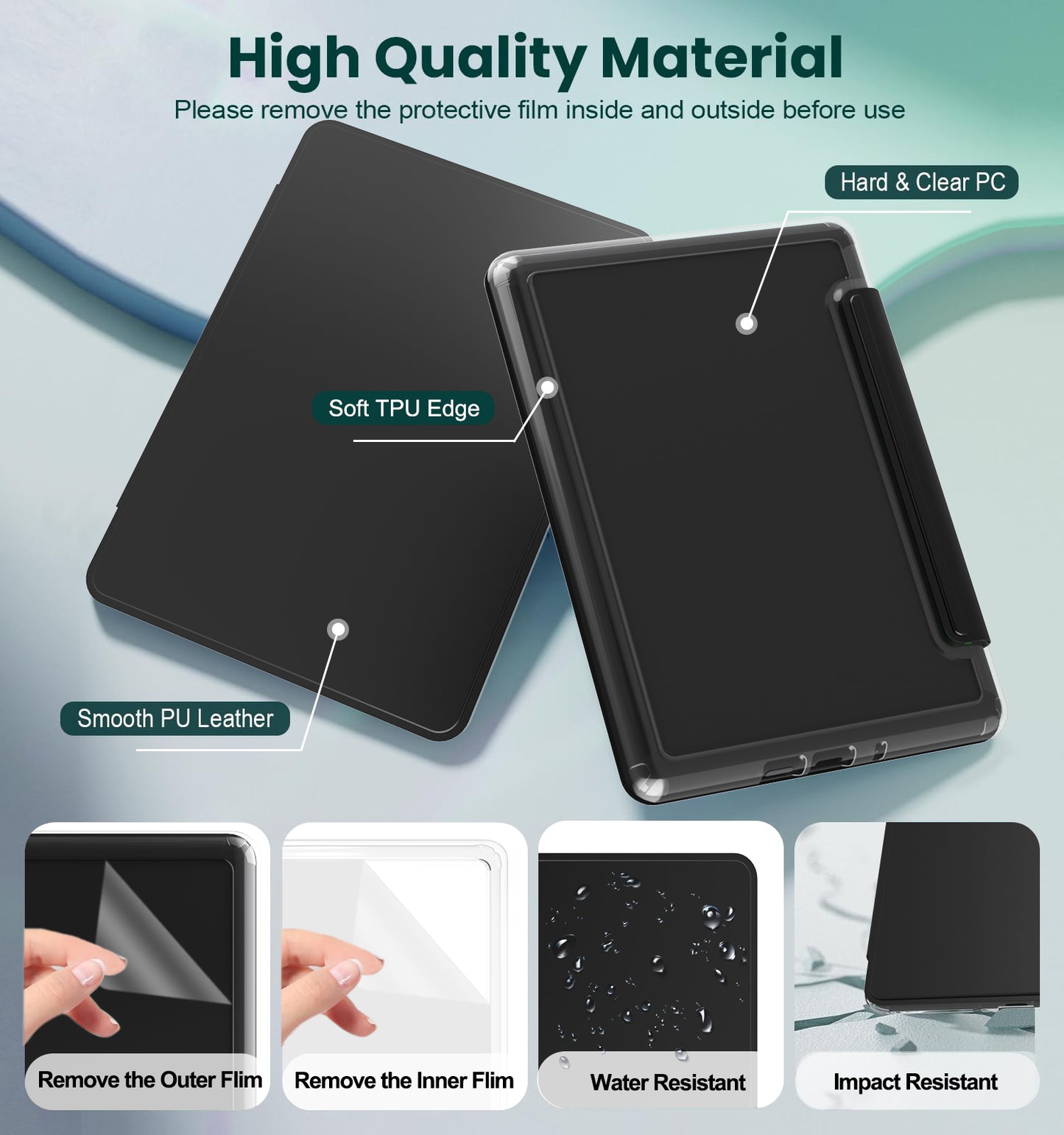 Detachable Magnetic Case for 6.8" Kindle Paperwhite 11th Gen/Kindle Paperwhite Signature Edition (2021 Released, Model NO. M2L3EK/M2L4EK),Ultra Clear Back Scratch-Proof Light & Shell Cover with Auto Wake/Sleep