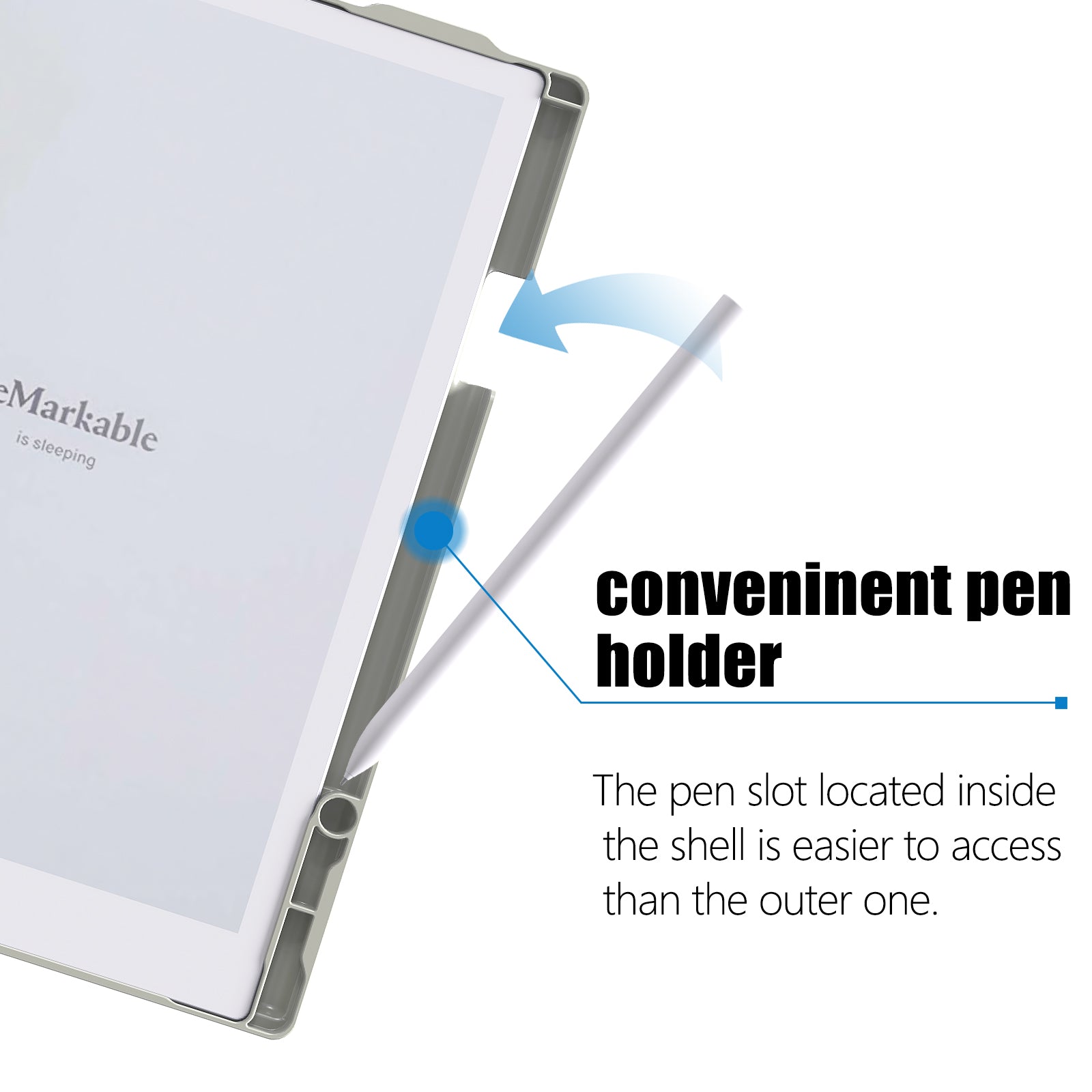 Case for Remarkable 2 Paper Tablet- Multi-Viewing Adjustable Folding Book Folio Cover - with Built-in Pen Holder - for 10.3 inch 2020 Released