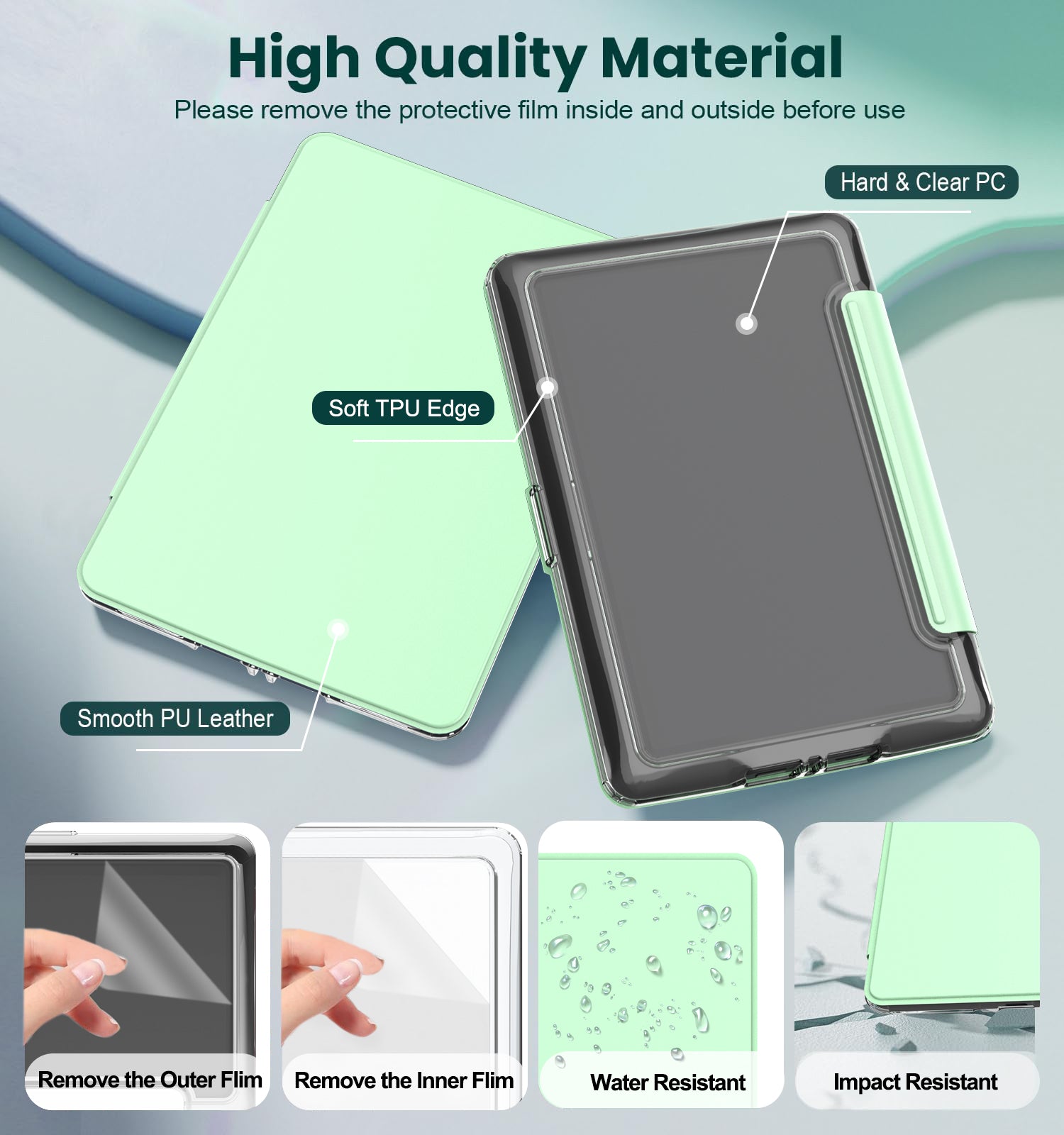 Detachable Magnetic Case for  6" Kindle Paperwhite 5th/6th/7th Generation (2012-2015 Release, Model EY21 & DP75SDI),Ultra Clear Back Scratch-Proof Light & Shell Cover with Auto Wake/Sleep