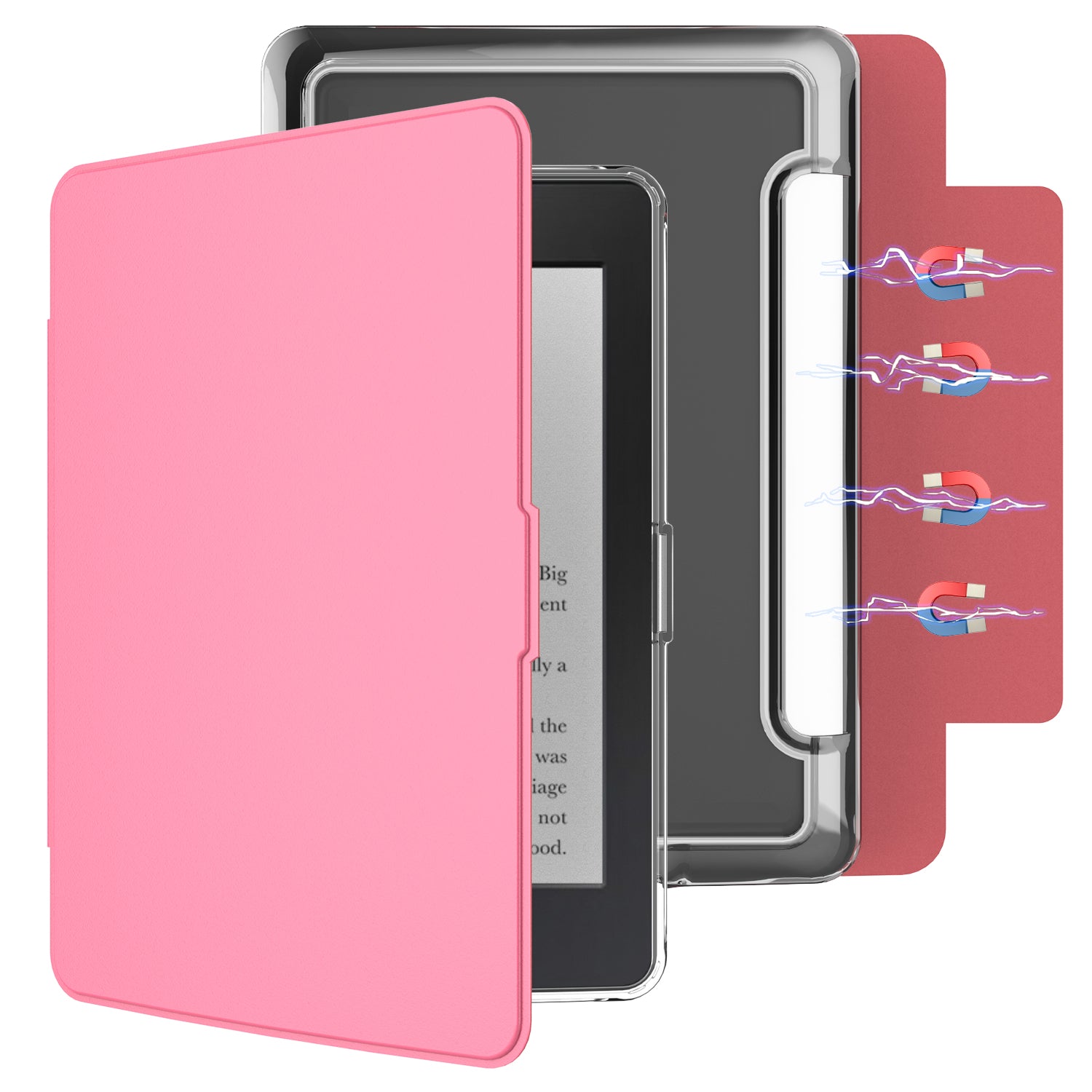 Detachable Magnetic Case for  6" Kindle Paperwhite 5th/6th/7th Generation (2012-2015 Release, Model EY21 & DP75SDI),Ultra Clear Back Scratch-Proof Light & Shell Cover with Auto Wake/Sleep