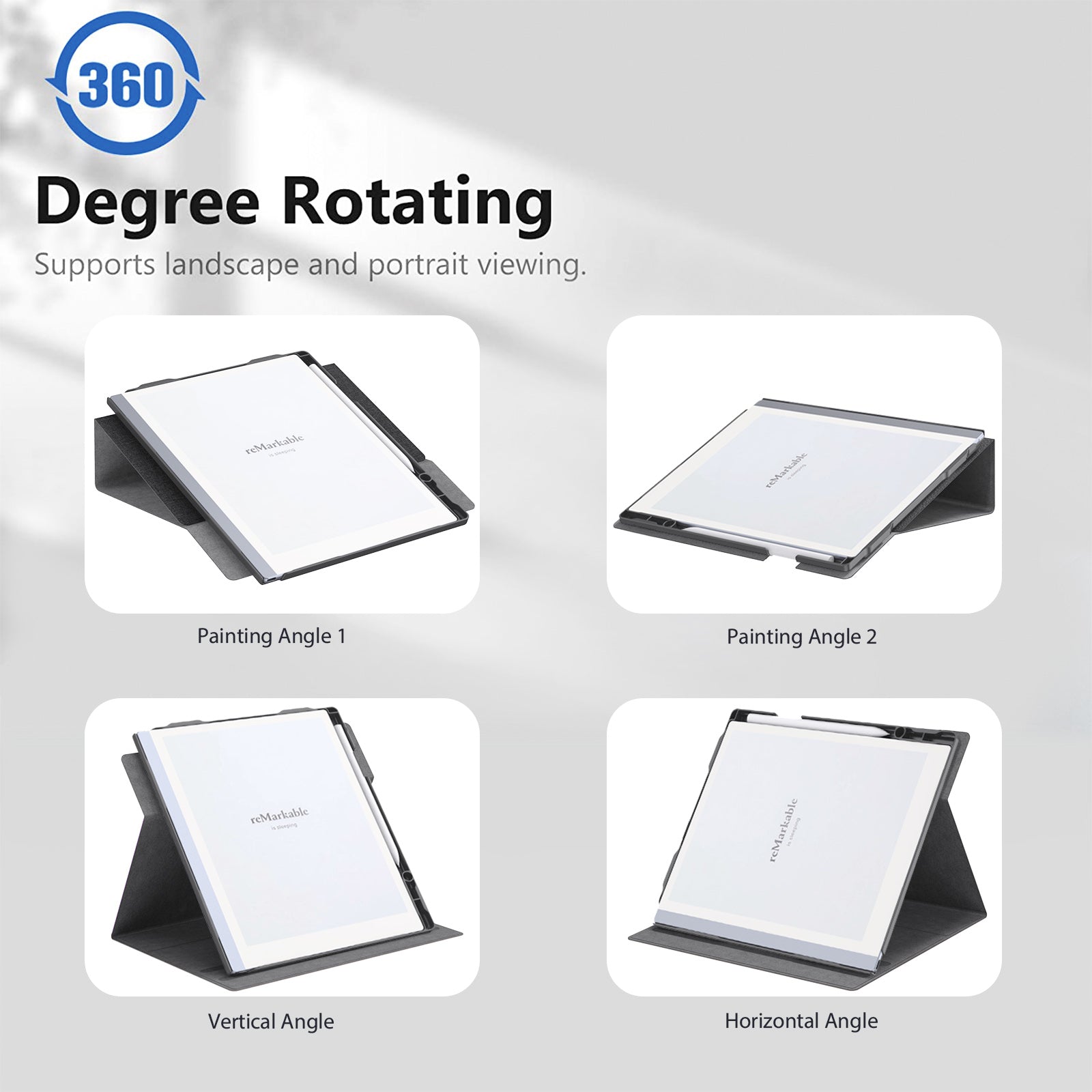 Case for Remarkable 2 Paper Tablet- Multi-Viewing Adjustable Folding Book Folio Cover - with Built-in Pen Holder - for 10.3 inch 2020 Released