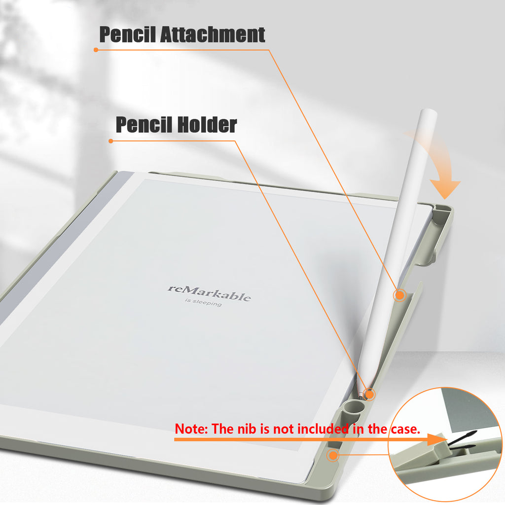 Case for Remarkable 2 Paper Tablet 10.3" 2020 Released, Lightweight and Hard Back Shell Protective Book Folio Cover with Built-in Pen Holder